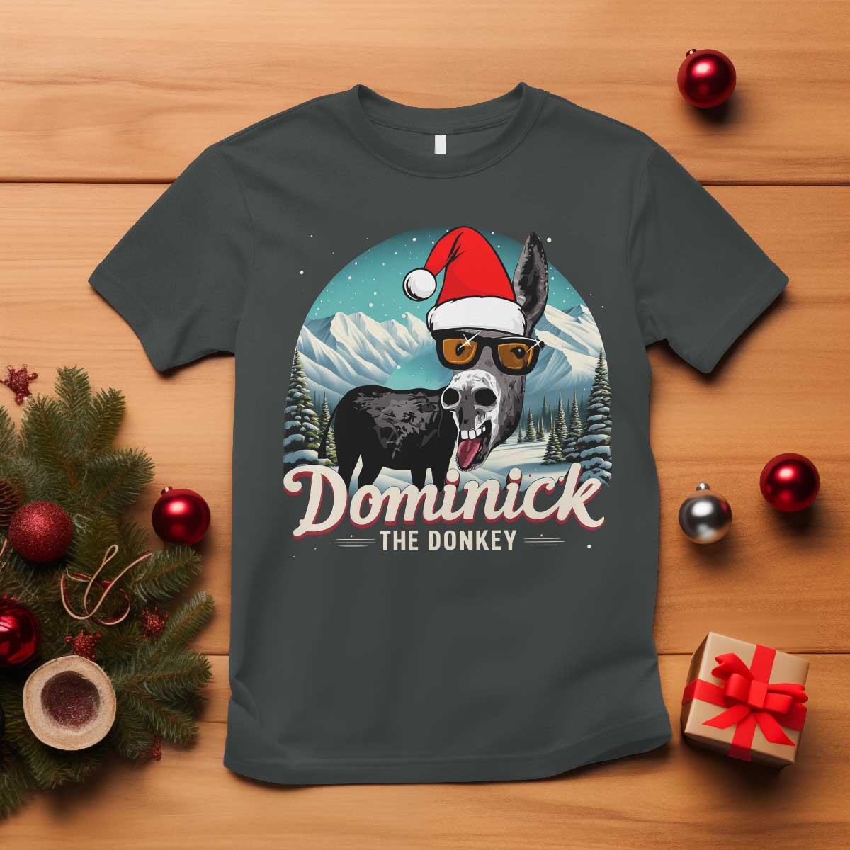 Christmas Italian Donkey T Shirt Funny Domick The Donkey Holiday Xmas - Wonder Print Shop