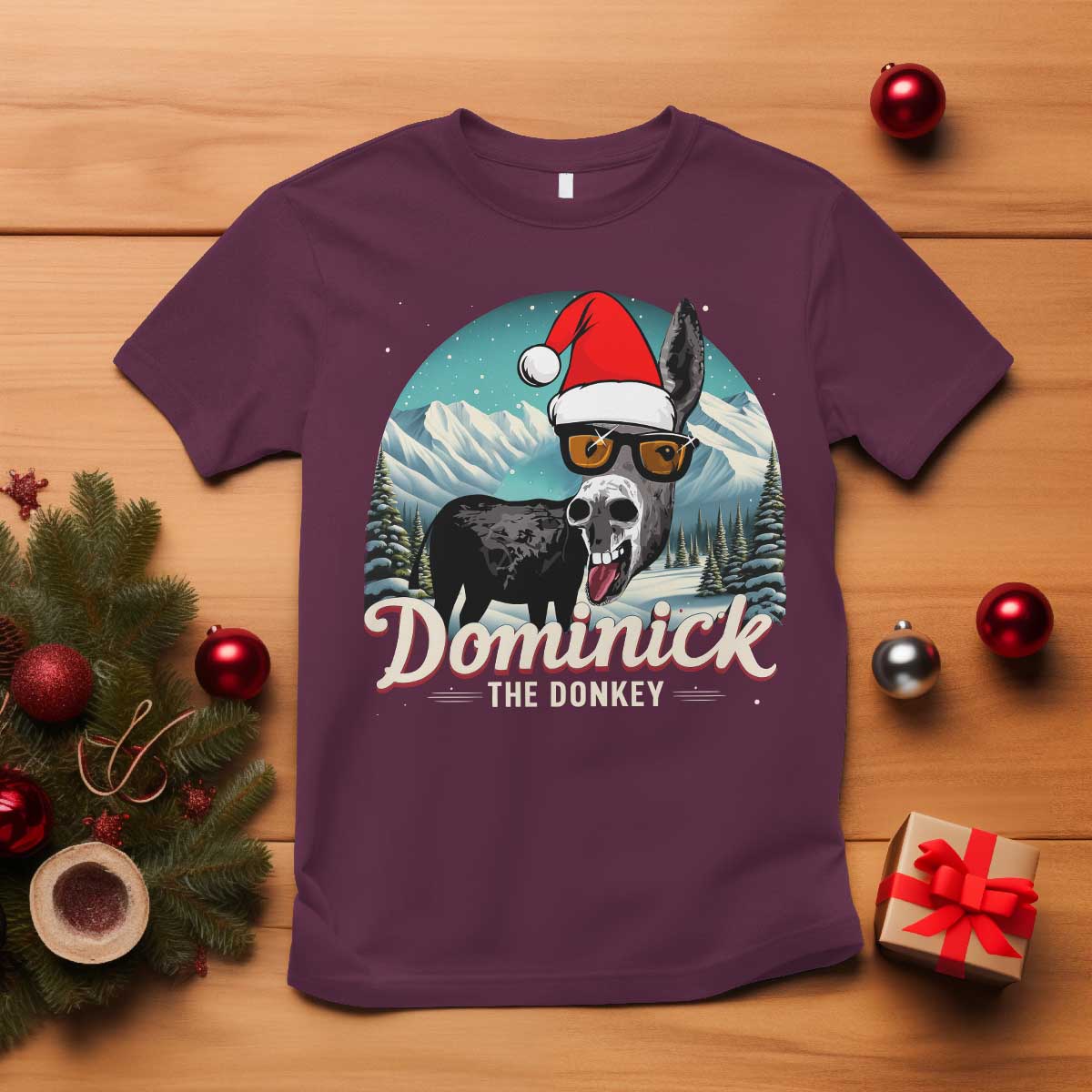 Christmas Italian Donkey T Shirt Funny Domick The Donkey Holiday Xmas - Wonder Print Shop