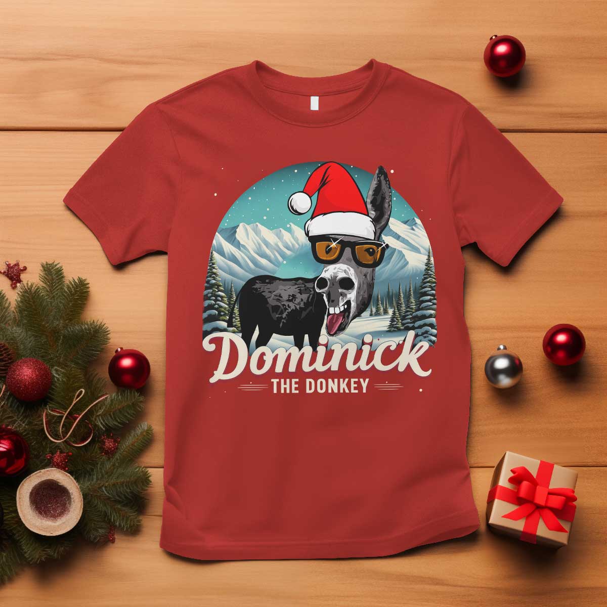 Christmas Italian Donkey T Shirt Funny Domick The Donkey Holiday Xmas - Wonder Print Shop