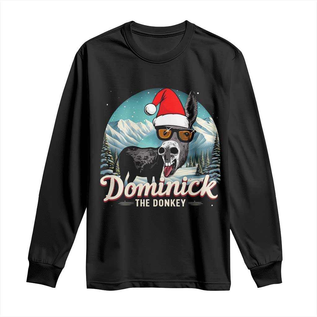 Christmas Italian Donkey Long Sleeve Shirt Funny Domick The Donkey Holiday Xmas - Wonder Print Shop