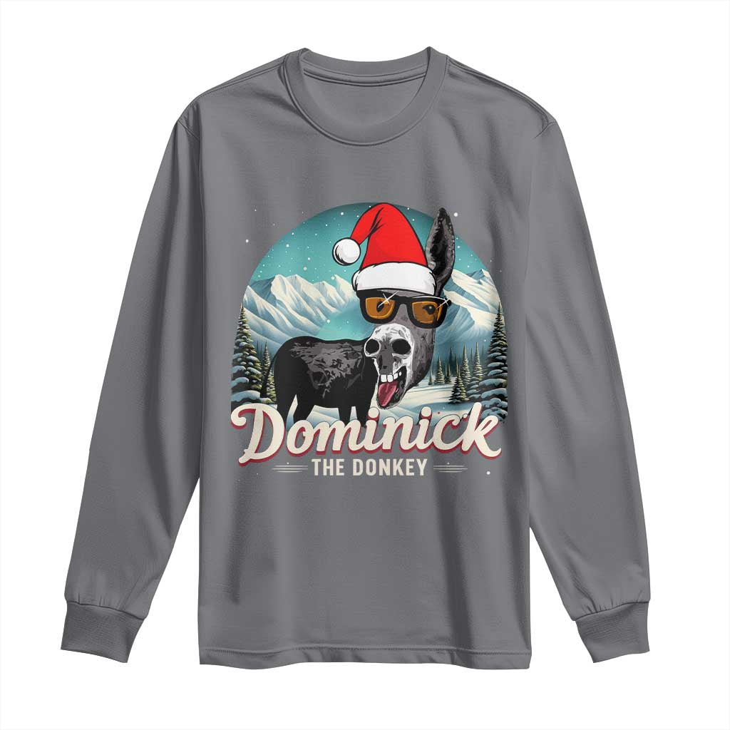 Christmas Italian Donkey Long Sleeve Shirt Funny Domick The Donkey Holiday Xmas - Wonder Print Shop