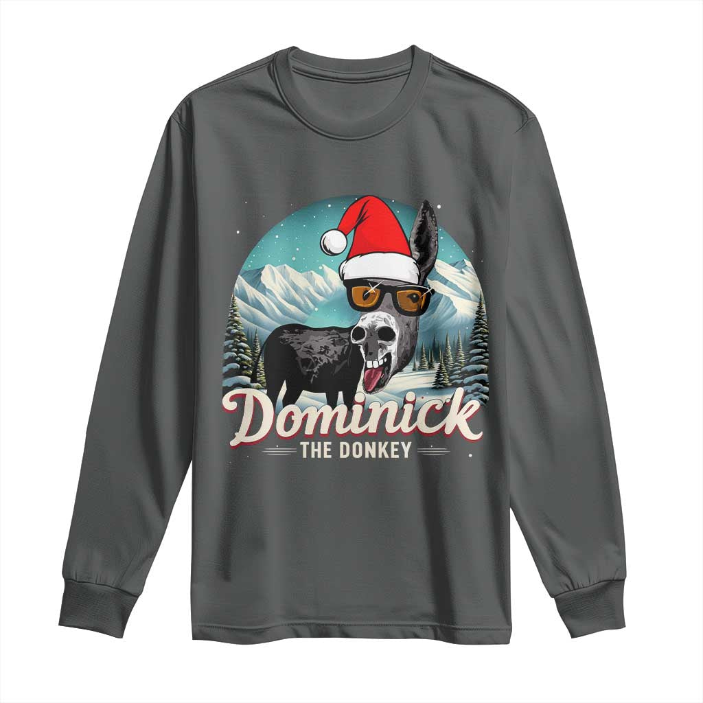 Christmas Italian Donkey Long Sleeve Shirt Funny Domick The Donkey Holiday Xmas - Wonder Print Shop