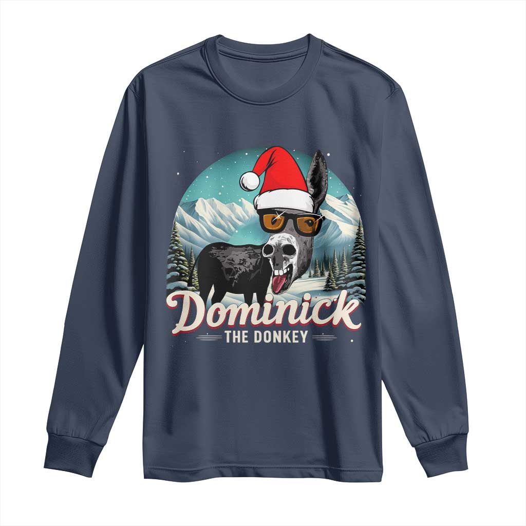 Christmas Italian Donkey Long Sleeve Shirt Funny Domick The Donkey Holiday Xmas - Wonder Print Shop