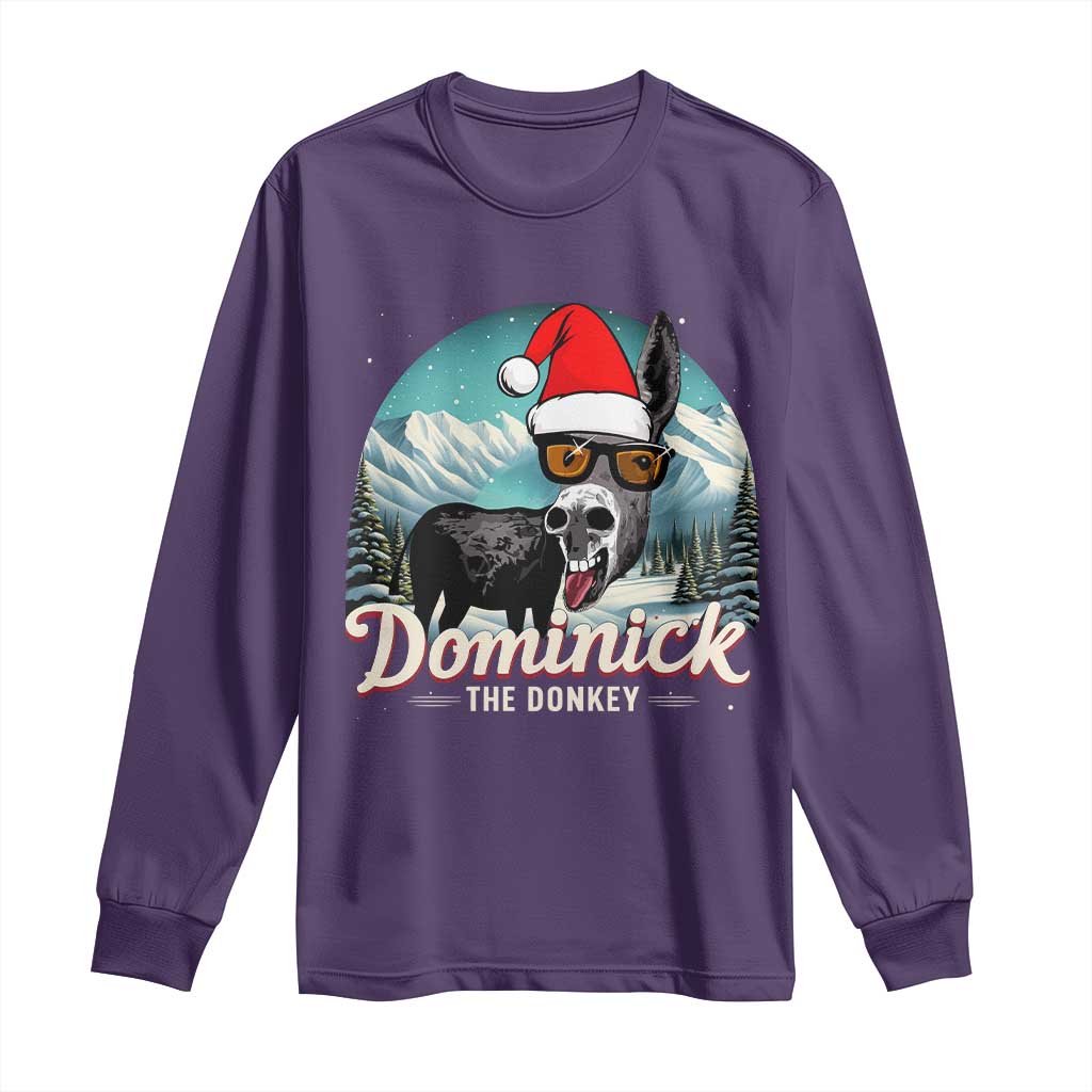 Christmas Italian Donkey Long Sleeve Shirt Funny Domick The Donkey Holiday Xmas - Wonder Print Shop