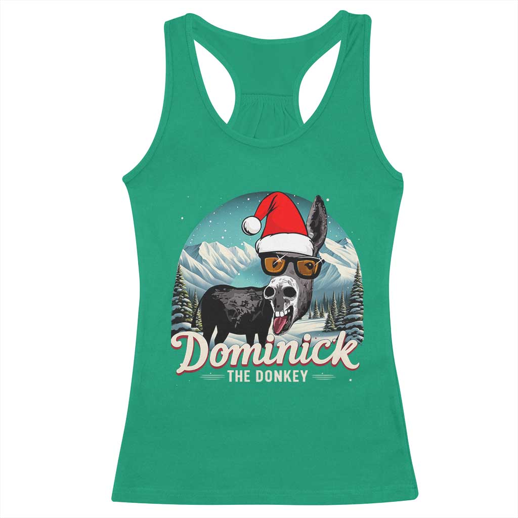 Christmas Italian Donkey Racerback Tank Top Funny Domick The Donkey Holiday Xmas - Wonder Print Shop