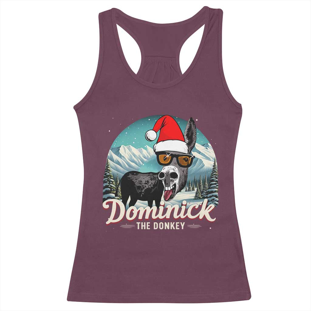 Christmas Italian Donkey Racerback Tank Top Funny Domick The Donkey Holiday Xmas - Wonder Print Shop