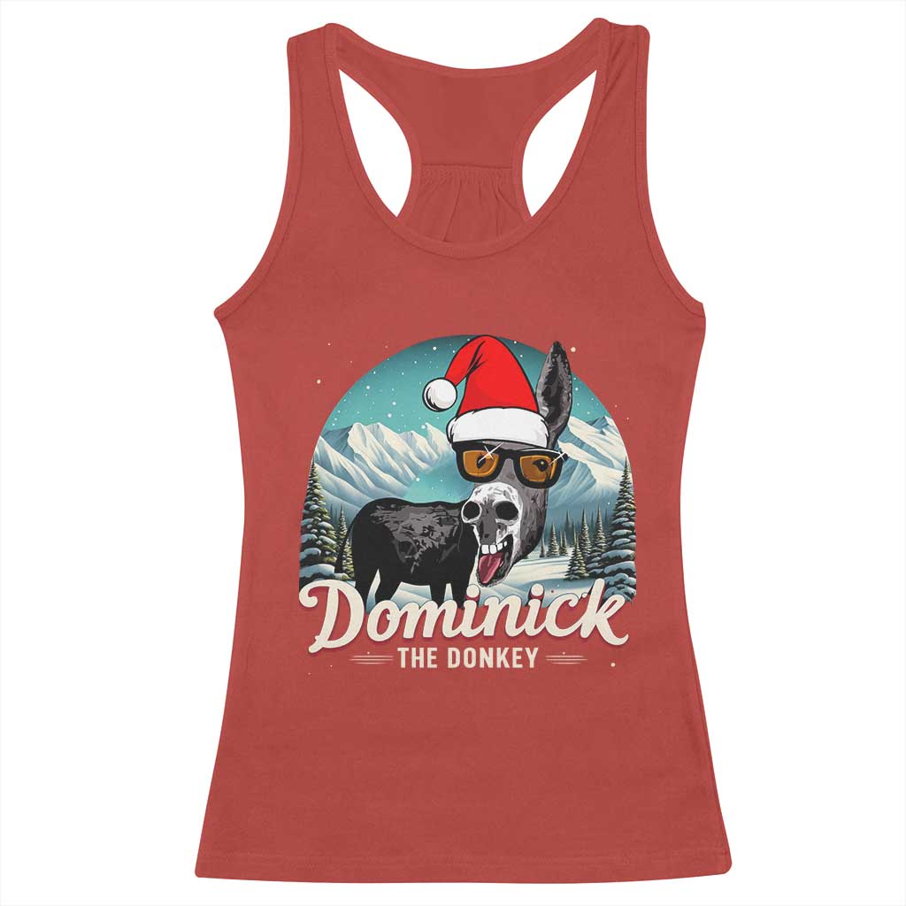 Christmas Italian Donkey Racerback Tank Top Funny Domick The Donkey Holiday Xmas - Wonder Print Shop