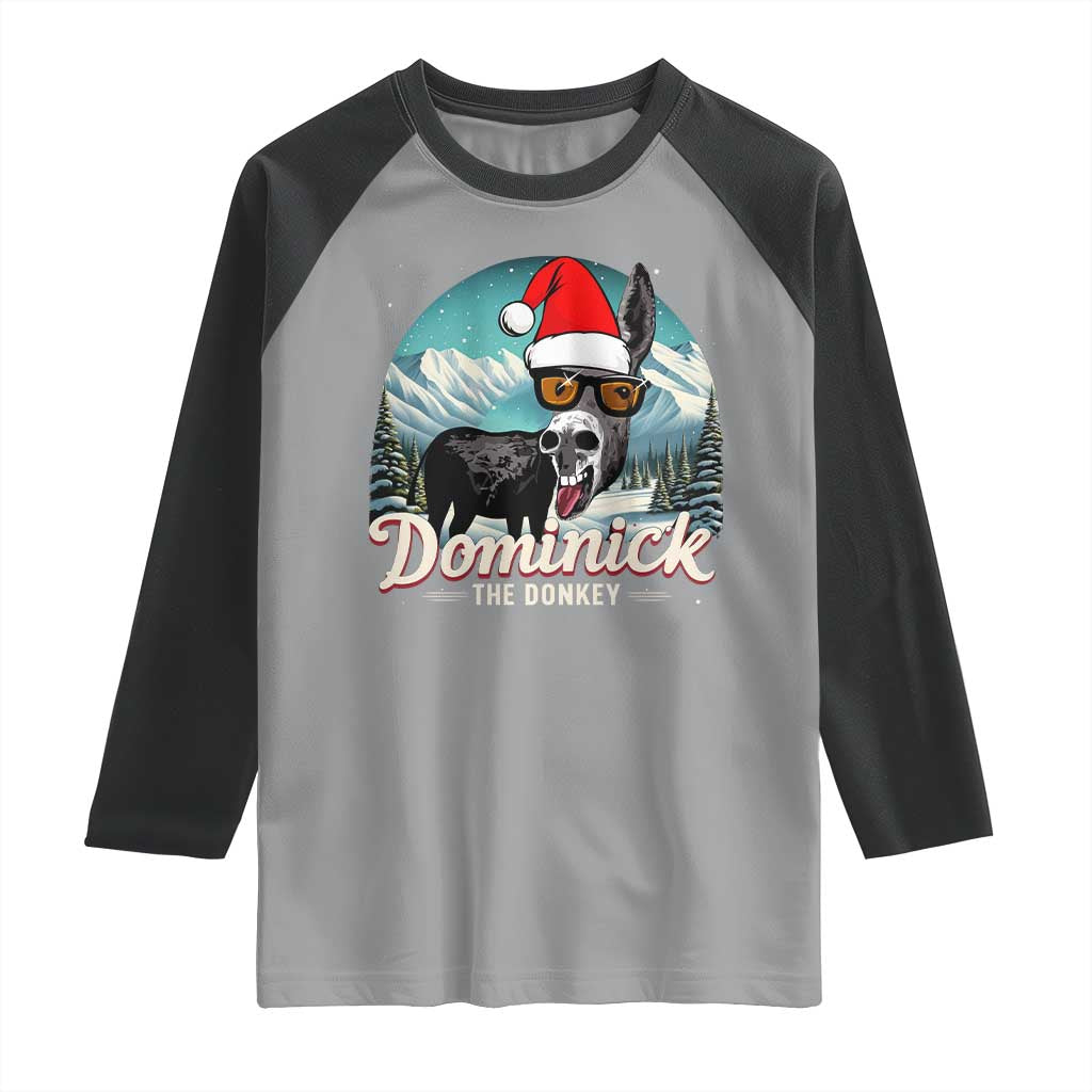 Christmas Italian Donkey Raglan Shirt Funny Domick The Donkey Holiday Xmas - Wonder Print Shop