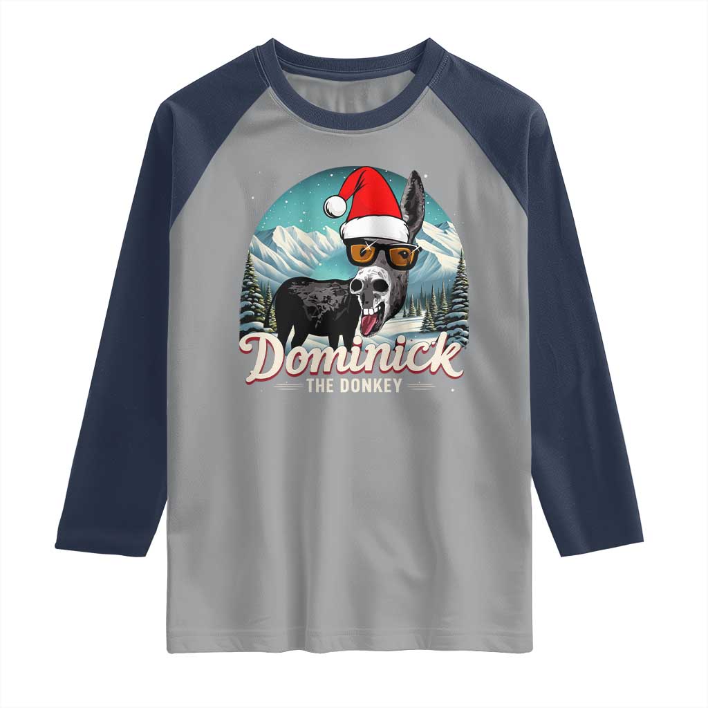 Christmas Italian Donkey Raglan Shirt Funny Domick The Donkey Holiday Xmas - Wonder Print Shop