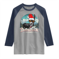 Christmas Italian Donkey Raglan Shirt Funny Domick The Donkey Holiday Xmas - Wonder Print Shop
