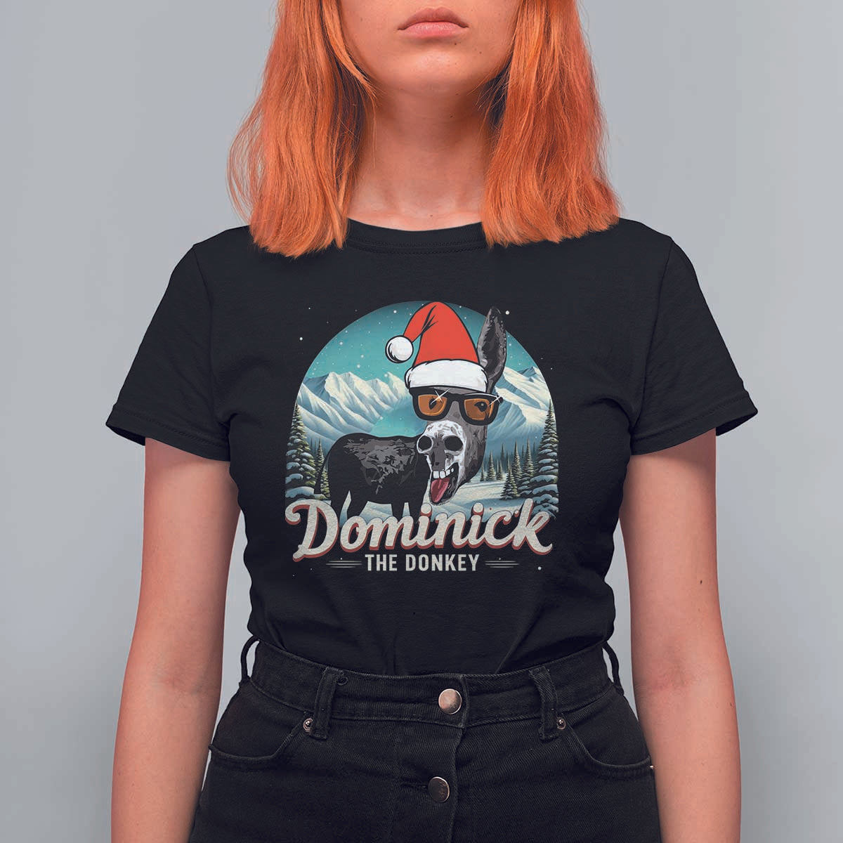 Christmas Italian Donkey T Shirt For Women Funny Domick The Donkey Holiday Xmas - Wonder Print Shop