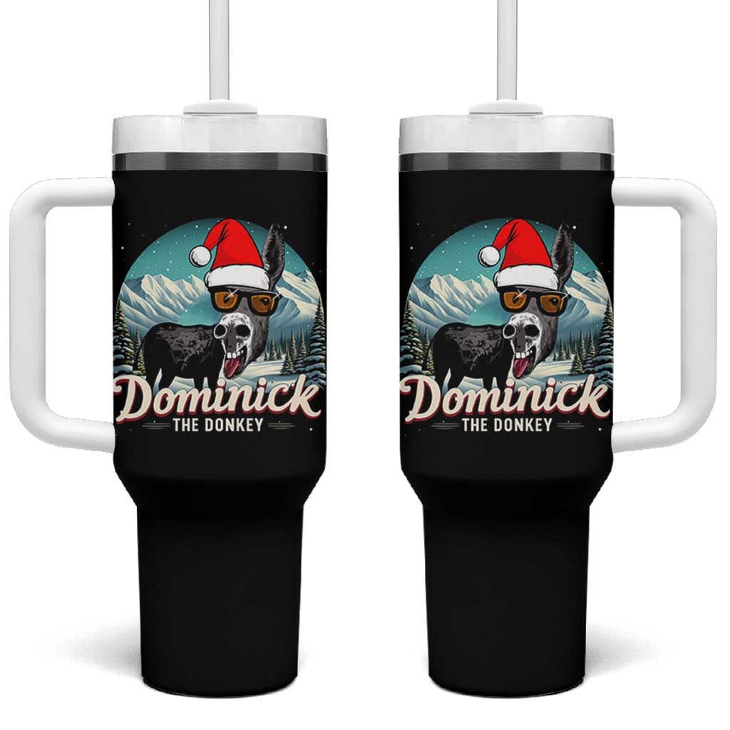 Christmas Italian Donkey Tumbler With Handle Funny Domick The Donkey Holiday Xmas - Wonder Print Shop