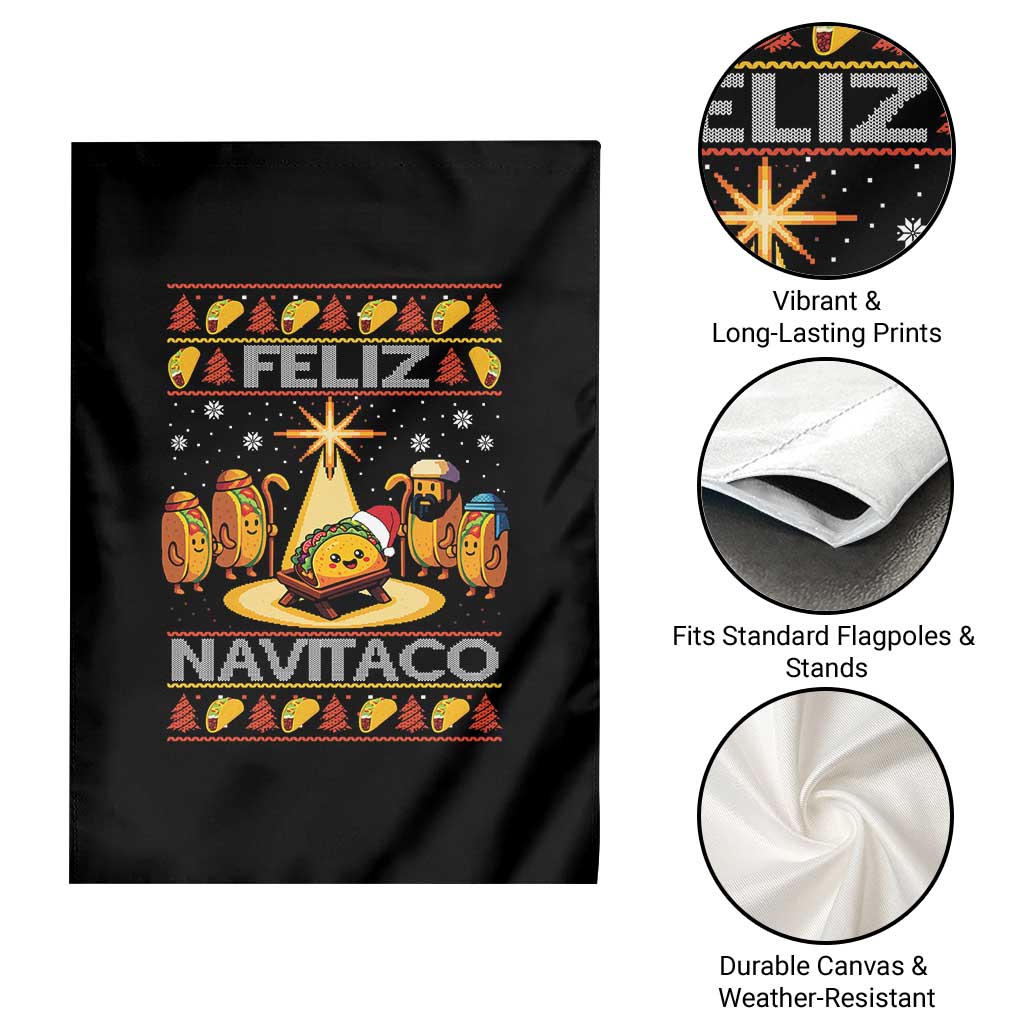 Funny Tacos Christmas Nativity Scene Garden Flag Feliz Navitaco Mexican Food - Wonder Print Shop