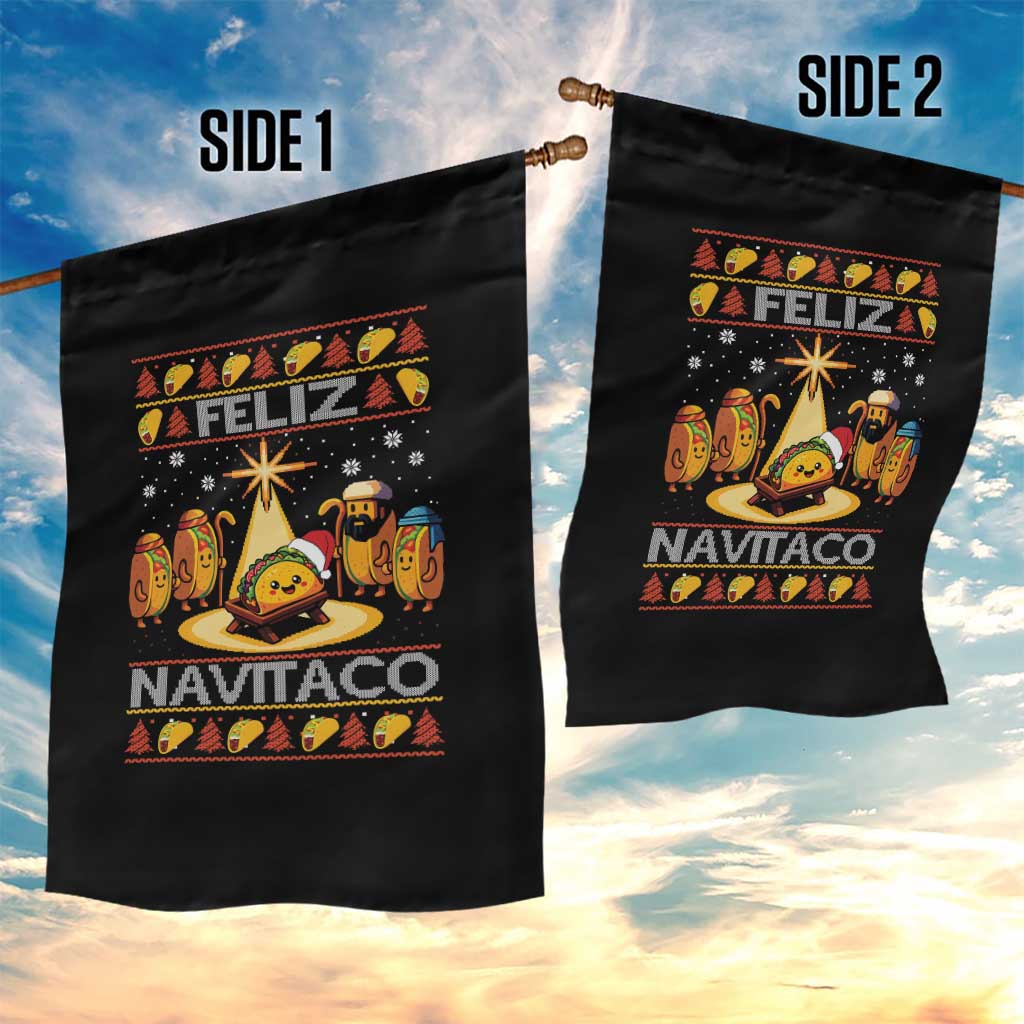 Funny Tacos Christmas Nativity Scene Garden Flag Feliz Navitaco Mexican Food - Wonder Print Shop
