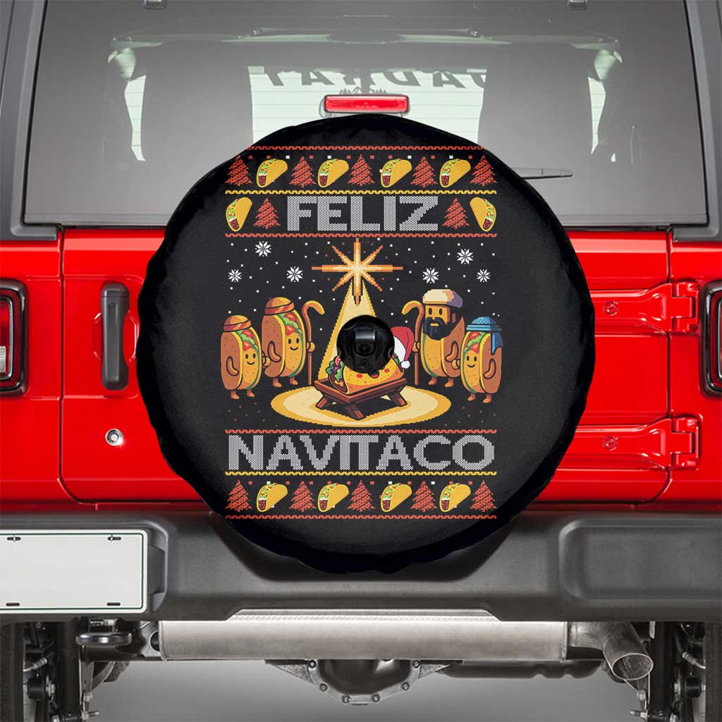 Funny Tacos Christmas Nativity Scene Spare Tire Cover Feliz Navitaco Mexican Food - Wonder Print Shop