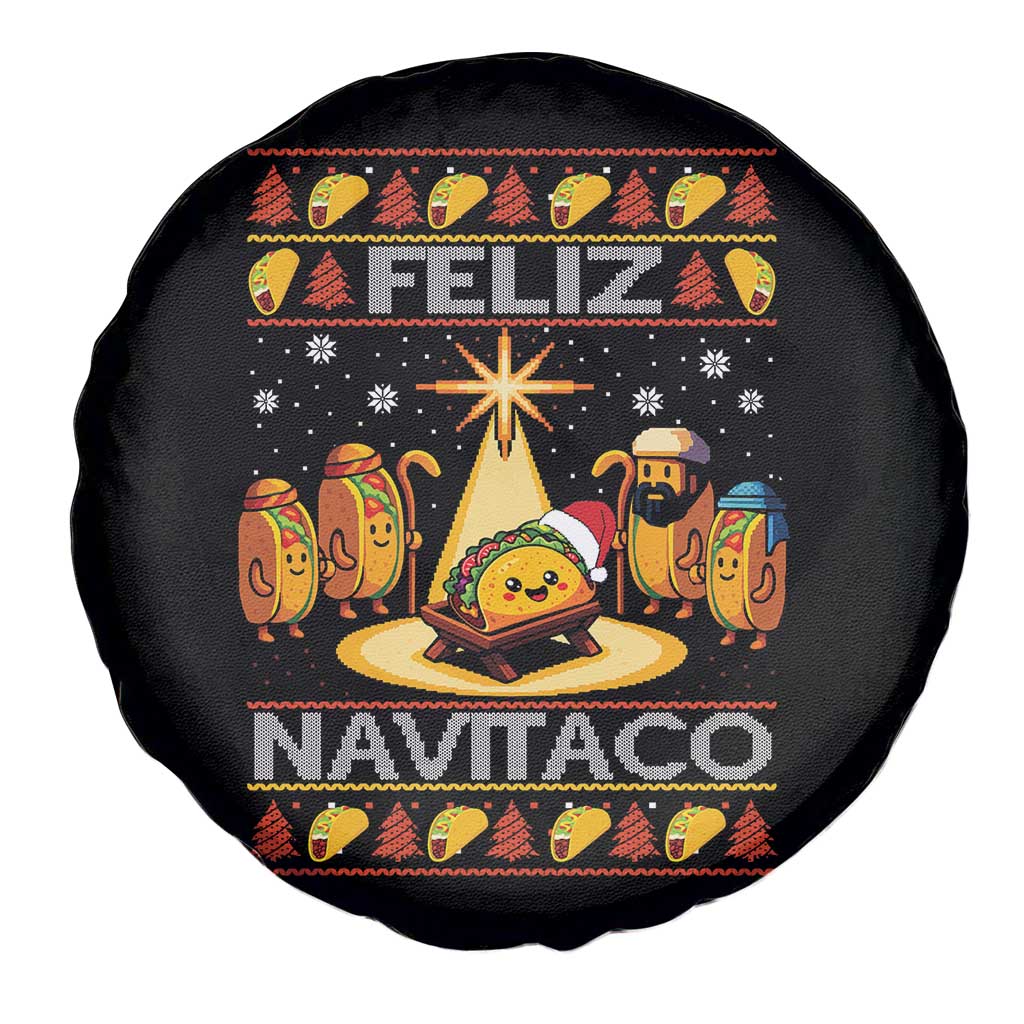 Funny Tacos Christmas Nativity Scene Spare Tire Cover Feliz Navitaco Mexican Food - Wonder Print Shop