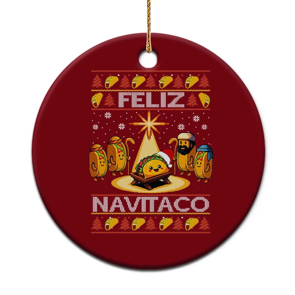 Funny Tacos Christmas Nativity Scene Ceramic Ornament Feliz Navitaco Mexican Food - Wonder Print Shop