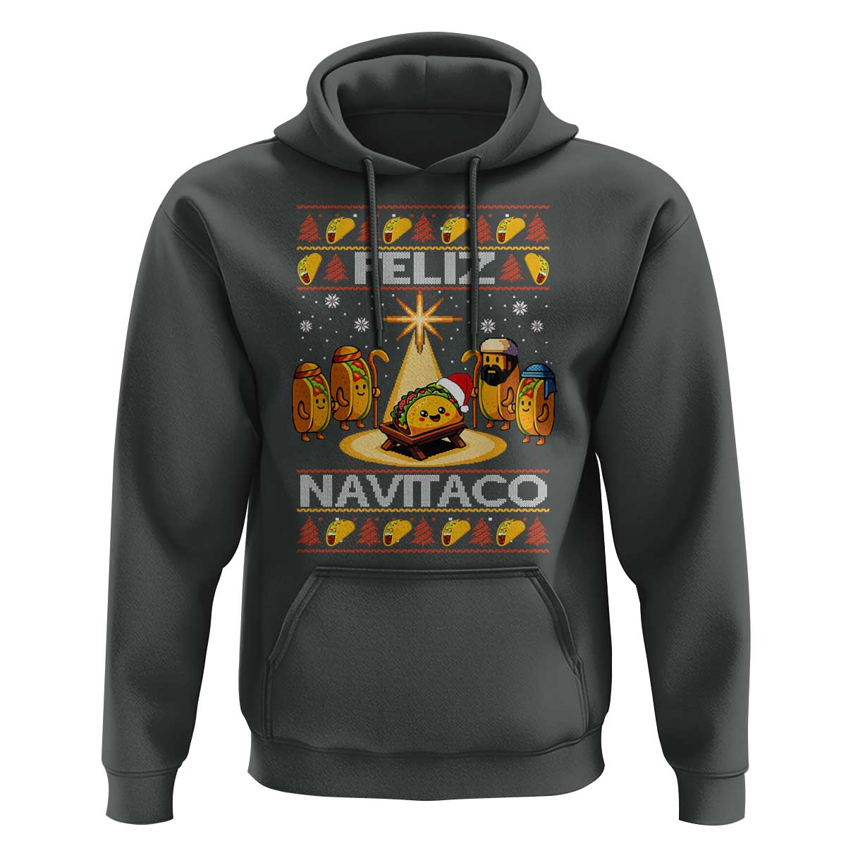 Funny Tacos Christmas Nativity Scene Hoodie Feliz Navitaco Mexican Food - Wonder Print Shop