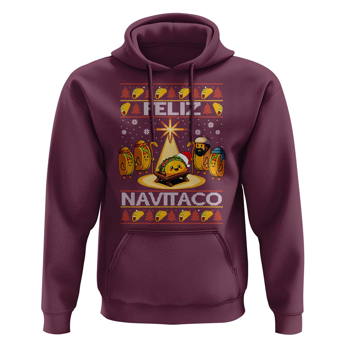 Funny Tacos Christmas Nativity Scene Hoodie Feliz Navitaco Mexican Food - Wonder Print Shop