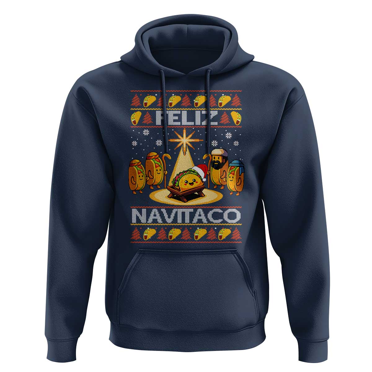 Funny Tacos Christmas Nativity Scene Hoodie Feliz Navitaco Mexican Food - Wonder Print Shop