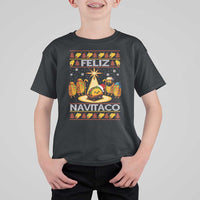 Funny Tacos Christmas Nativity Scene T Shirt For Kid Feliz Navitaco Mexican Food - Wonder Print Shop