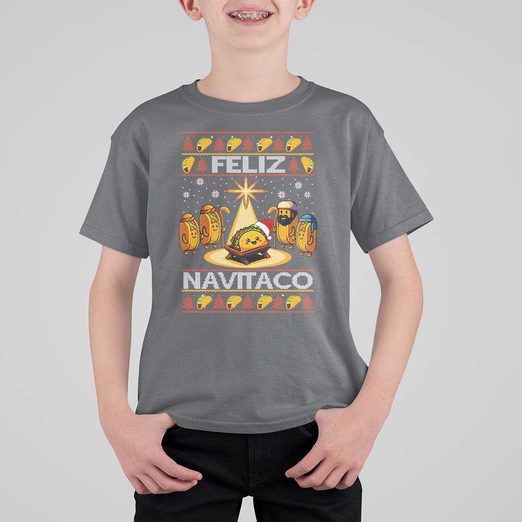 Funny Tacos Christmas Nativity Scene T Shirt For Kid Feliz Navitaco Mexican Food - Wonder Print Shop