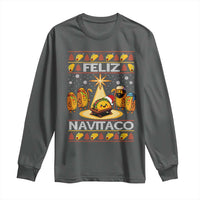 Funny Tacos Christmas Nativity Scene Long Sleeve Shirt Feliz Navitaco Mexican Food - Wonder Print Shop
