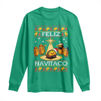 Funny Tacos Christmas Nativity Scene Long Sleeve Shirt Feliz Navitaco Mexican Food - Wonder Print Shop