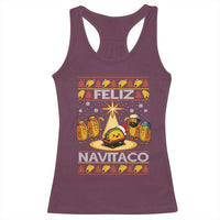 Funny Tacos Christmas Nativity Scene Racerback Tank Top Feliz Navitaco Mexican Food - Wonder Print Shop
