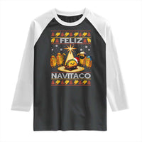 Funny Tacos Christmas Nativity Scene Raglan Shirt Feliz Navitaco Mexican Food - Wonder Print Shop