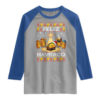 Funny Tacos Christmas Nativity Scene Raglan Shirt Feliz Navitaco Mexican Food - Wonder Print Shop