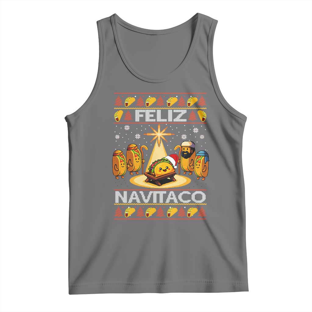 Funny Tacos Christmas Nativity Scene Tank Top Feliz Navitaco Mexican Food - Wonder Print Shop
