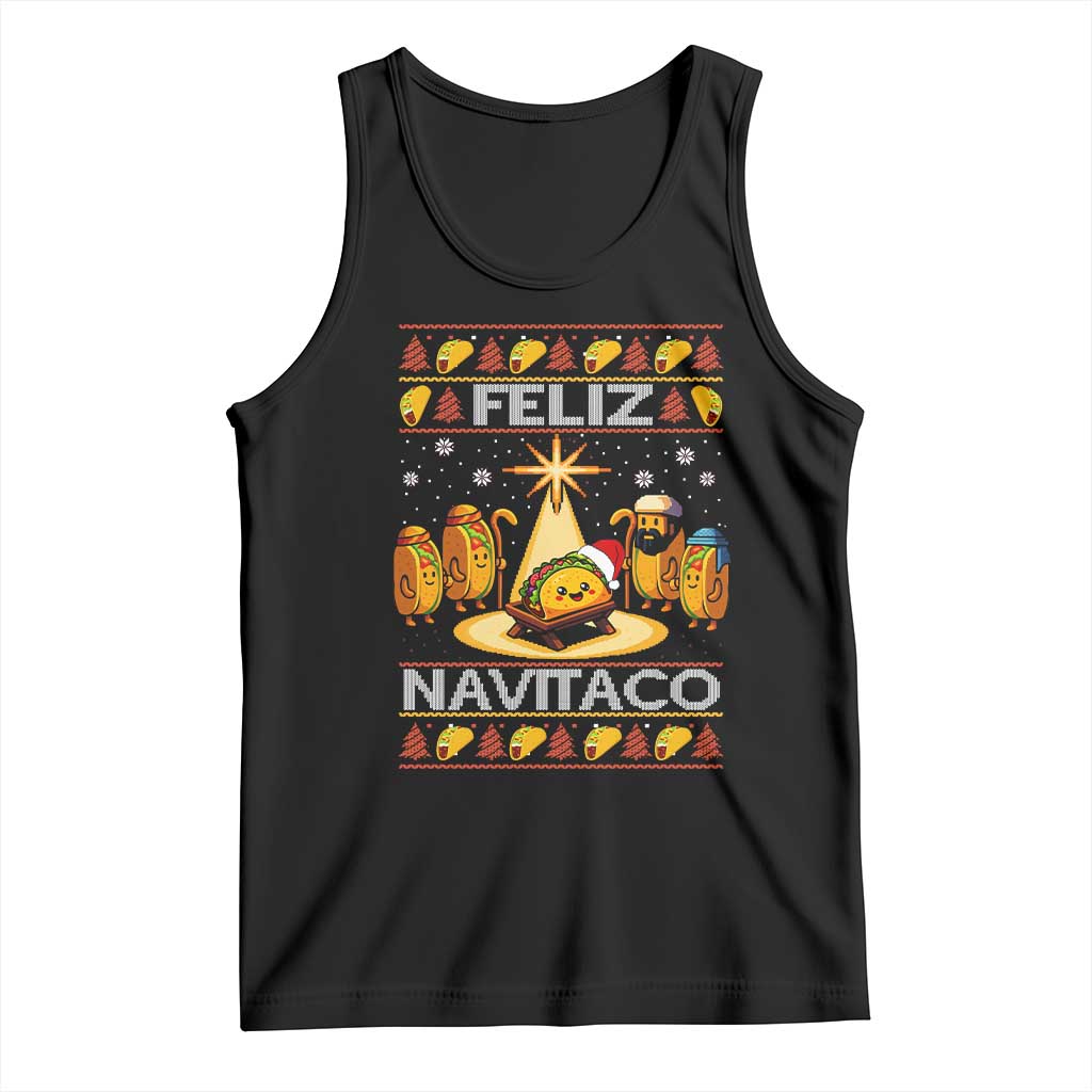 Funny Tacos Christmas Nativity Scene Tank Top Feliz Navitaco Mexican Food - Wonder Print Shop