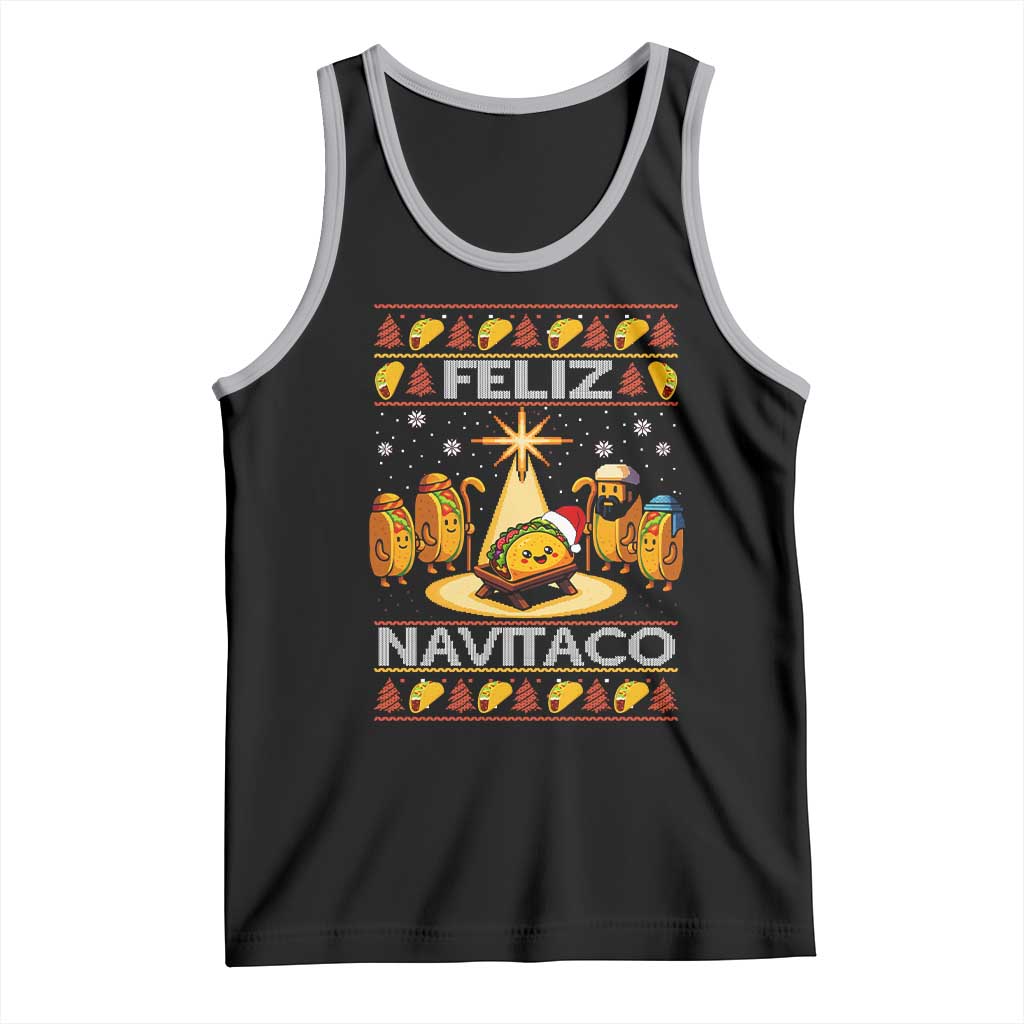 Funny Tacos Christmas Nativity Scene Tank Top Feliz Navitaco Mexican Food - Wonder Print Shop