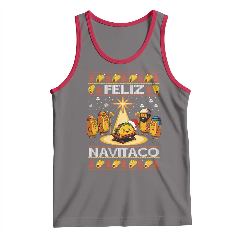 Funny Tacos Christmas Nativity Scene Tank Top Feliz Navitaco Mexican Food - Wonder Print Shop