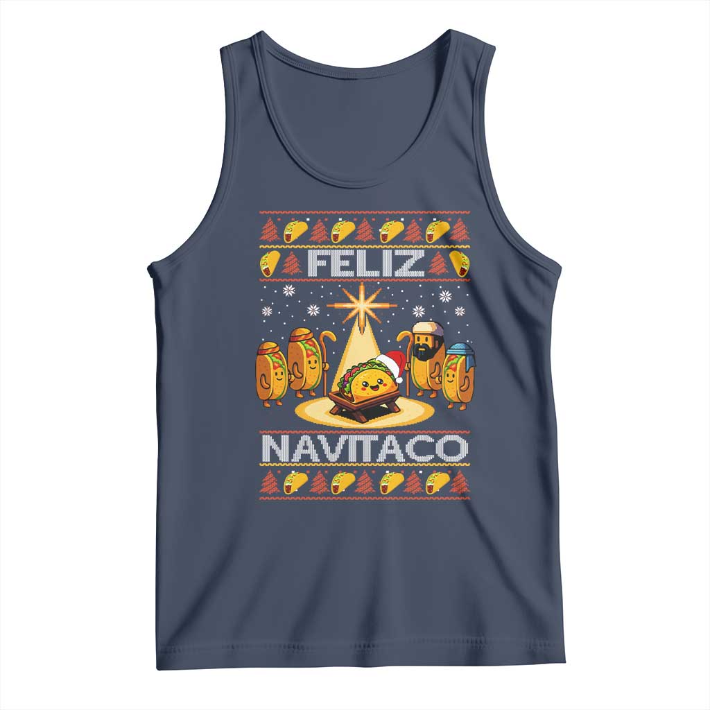 Funny Tacos Christmas Nativity Scene Tank Top Feliz Navitaco Mexican Food - Wonder Print Shop