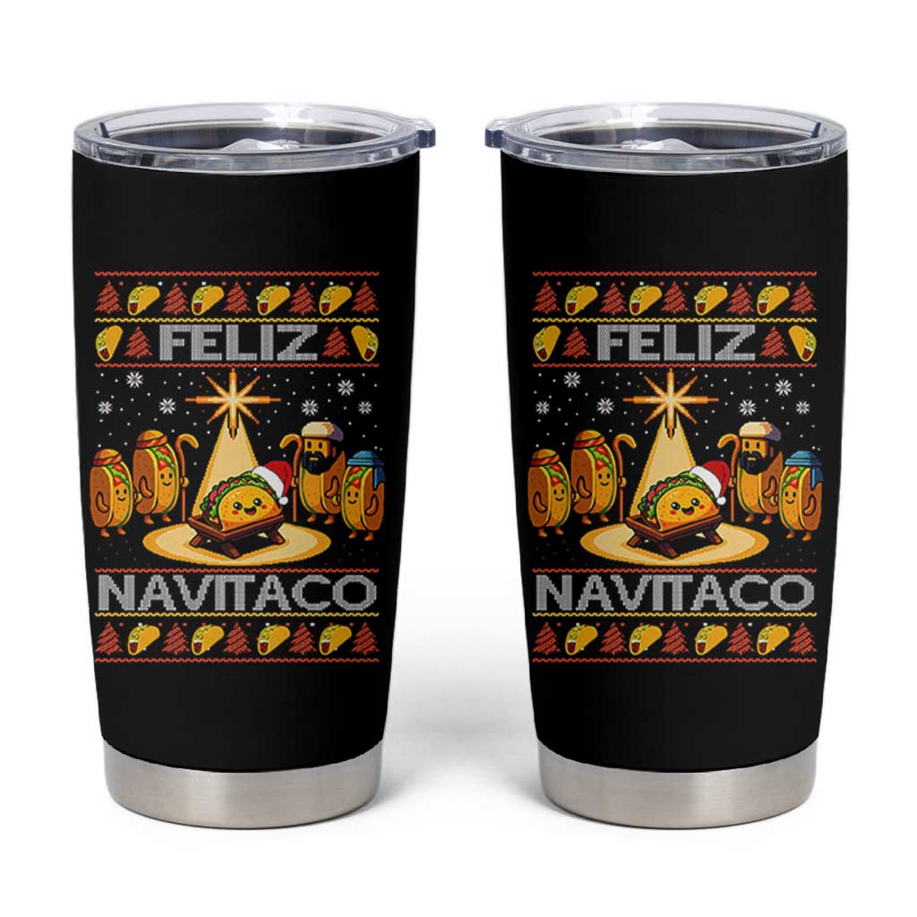 Funny Tacos Christmas Nativity Scene Tumbler Cup Feliz Navitaco Mexican Food - Wonder Print Shop