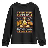 Funny Tacos Christmas Nativity Scene Youth Sweatshirt Feliz Navitaco Mexican Food - Wonder Print Shop