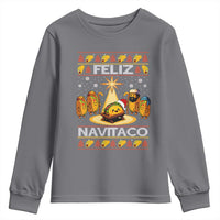 Funny Tacos Christmas Nativity Scene Youth Sweatshirt Feliz Navitaco Mexican Food - Wonder Print Shop