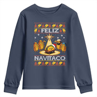 Funny Tacos Christmas Nativity Scene Youth Sweatshirt Feliz Navitaco Mexican Food - Wonder Print Shop