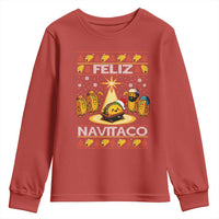 Funny Tacos Christmas Nativity Scene Youth Sweatshirt Feliz Navitaco Mexican Food - Wonder Print Shop