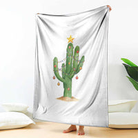 Funny Cactus Christmas Xmas Trees Lights Santa Hat Cactus Lovers Throw Blanket - Wonder Print Shop