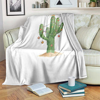 Funny Cactus Christmas Xmas Trees Lights Santa Hat Cactus Lovers Throw Blanket - Wonder Print Shop