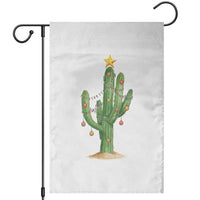 Funny Cactus Christmas Xmas Trees Lights Santa Hat Cactus Lovers Garden Flag - Wonder Print Shop