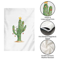 Funny Cactus Christmas Xmas Trees Lights Santa Hat Cactus Lovers Garden Flag - Wonder Print Shop