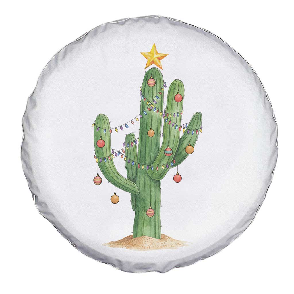 Funny Cactus Christmas Xmas Trees Lights Santa Hat Cactus Lovers Spare Tire Cover - Wonder Print Shop