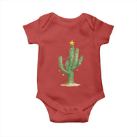 Funny Cactus Christmas Xmas Trees Lights Santa Hat Cactus Lovers Baby Onesie - Wonder Print Shop