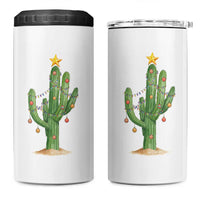 Funny Cactus Christmas Xmas Trees Lights Santa Hat Cactus Lovers 4 in 1 Can Cooler Tumbler - Wonder Print Shop