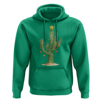 Funny Cactus Christmas Xmas Trees Lights Santa Hat Cactus Lovers Hoodie - Wonder Print Shop
