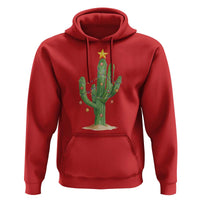 Funny Cactus Christmas Xmas Trees Lights Santa Hat Cactus Lovers Hoodie - Wonder Print Shop